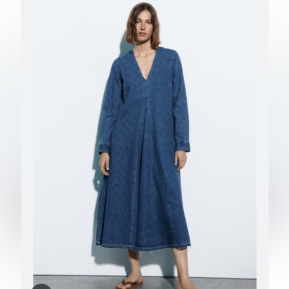 NWT Zara Long Denim Dress - 5216/052 - Picture 6 of 16
